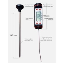 Happy Trend Dijital Gıda ve Et Termometresi, Paslanmaz Çelik Uzun Prob, LCD Ekranlı Hızlı ve Hassas Ölçüm, Bbq Izgara Fırın Mutfak Kullanımı, -50°c / 300°C Geniş Ölçüm Aralığı, Taşınabilir ve Dayanık