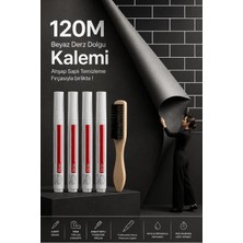 Happy Trend Beyaz Derz Dolgu ve Rötuş Kalemi Seti 4 Adet 120M Ahşap Saplı Temizleme Fırçalı Fayans Duvar Buzdolabı Boyası 718601