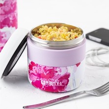 Mabelme Store Prime Bora Yemek Termosu 400ML,PINK Blossom