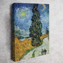happy trend gogh - selvili ve yıldızlı yol - kanvas tablo 60 x 90 cm dünya ressamlarından aynı gün  kargo