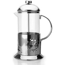 Happy Trend Home Metal Saplı Borosilikat French Press, Termisil Süzgeçli Demlik, Bitki Çayı, Kahve ve Ada Çayı Için Ideal, Dayanıklı ve Şık Tasarım (800 Ml)