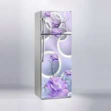 Mabelme Store Prime Buzdolabı Kaplama Dolap Kaplama Etiketi Mor Çiçekler