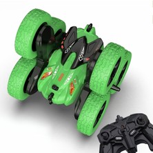 Happy Trend 2.4 Ghz Uzaktan Kumandalı Full Fonksiyon Işıklı Şarjlı 360° Dönebilen 6 Tekerlekli Drift Atabilen Akrobat Araba (Mavi-Yeşil) (Yeşil)