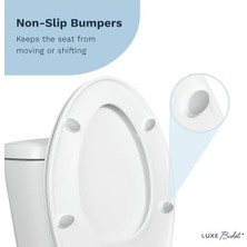 Mabelme Store Prime Bidet Luxe TS1008E Yavaş Kapanan, Hızlı Çıkarma Menteşeli ve Kaymaz Tamponlu Uzun Rahat Oturaklı Klozet Kapağı (Beyaz)