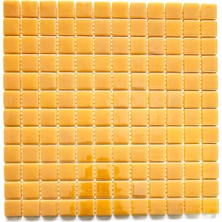 MozaiKristaL Mutfak Tezgah Arası, Havuz, Banyo, Sauna, Spa, Iç , Dış, Zemin, Duvar, Kaplama ve Dekorasyon Uygulamalarında Tüm Yüzeyler Için, 2.5x2.5cm. Açık Hardal Sarı 31.5X31.5CM. Fileli Cam Mozaik.