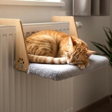 Happy Trend Peluş Kalorifer Petek Radyatör Yatağı – Geniş Tasarım, Kedi ve Köpek Uyumlu (Gri)