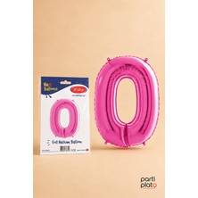 He2 Balloons Pembe Rakam Folyo Balon 16 İnç 40 cm Doğum Günü Parti Süsü 1 Adet