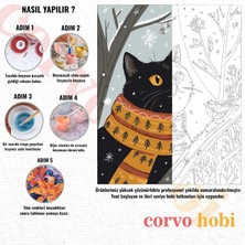 Happy Trend Boyama Tuval Hobi Seti, Fırça ve Boya Dahil Set (Çıtalı) 40X50 Cm, Kendin Yap Sayılarla Tuval Boya Kiti (Kasnaklı) (40X50, Minik Kuş ve Kedi)