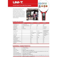 Happy Trend Uni-Trend Multimeter Clamp Meter UT281A UT281C UT281E Ac 3000A Digital Flexible Clamp Meter Multimeter Handheld Voltage Current Resistance Test BACKLIGHT.(UT281E)