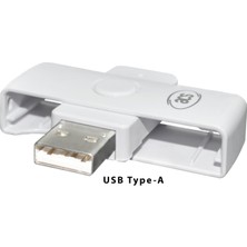 Happy Trend USB Çip Kart Okuyucu, Akıllı Kart Okuyucu, Küçük Katlanabilir (Beyaz)