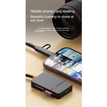Happy Trend 8in1 Multi Girişli Cf Kart Okuyucu Mac iPhone 15 16 ile Uyumlu Type-C 5gbps Veri Aktarımı