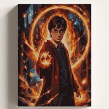 Happy Trend Boyama Tuval Hobi Seti Harry Temalı Fırça ve Boya Dahil Set (Çıtalı) 40X50 cm Kendin Yap Sayılarla Tuval Boya Kiti (Kasnaklı)