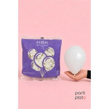 Hbk Balon Hbk Pastel Beyaz Balon 5 Inç 100 Adet, Mini Balon Doğum Günü Düğün Nişan Parti Süsleme Balonu