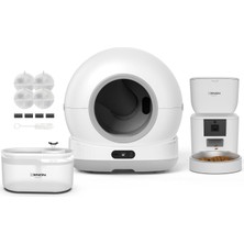 Happy Trend Smart Akıllı Otomatik Kedi Tuvaleti (Kamerasız) Hareket Algılamalı Mama Kabı Besleme Kasesi (Kameralı) Su Pınarı Sebili ve Yedek Filtre (4 Adet) Evcil Hayvan 4'lü Pet Ürünleri Başlangıç Seti