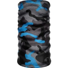 Happy Trend Taktik Extreme Mavi Kamuflaj Desenli Boyunluk Buff Bandana Saç Bandı Balaclava Yüz Maskesi