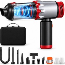 Happy Trend MCV22 Şarjlı Araç Süpürgesi Kırmızı 22.000PA Güçlü Vakumlu Mini El Süpürgesi Type-C Şarjlı