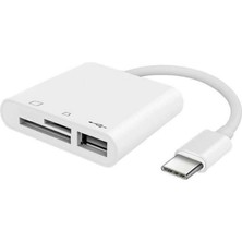 Happy Trend Type C To Sd Micro Sd Tf Kart Okuyucu ve USB Çevirici 3 In 1 Dönüştürücü Adaptör 5232