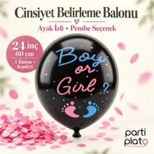 Globo Pembe Konfetili Cinsiyet Belirleme Balonu 24 Inç 60 cm Ayak Izli Baby Shower
