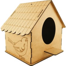 Happy Trend Için Ahşap Kuş Yuvası Model Kiti. Boya ve Fırça Ile. Mdf Ahşap Bulmaca Modeli Bina Çocuklar Için 3D Ahşap Kit