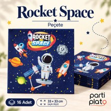 Kikajoy Uzay Temalı Peçete 16 Adet 33X33 cm Rocket Space Doğum Günü Parti Sofrası