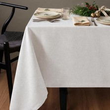 Happy Trend Fabric Design Capri Keten Dokulu Dertsiz Ütü Istemeyen Yüksek Kaliteli Beyaz Masa Örtüsü