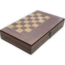 Happy Trend Boy Ahşap Tavla Takımı, 44X44CM Büyük Boy Mobilya Kaplama Ahşap Tavla Dama Takımı