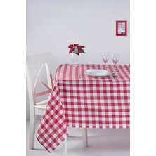 Happy Trend Concept Kareli Masa Örtüsü Kırmızı 160X260