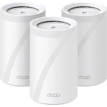 Happy Trend Deco BE65 3-Pack, BE9300 Mbps, 4 × 2.5 Gbps Portlar, 320 Mhz Kanallar, 6 Ghz Bandında Çalışır, 200 Cihaza Kadar Bağlanılabilirlik, Vpn, Wpa3, Üç Bantlı Wi-Fi 7 Mesh Sistemi