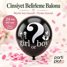 Globo Pembe Konfetili Cinsiyet Belirleme Balonu 24 Inç 60 cm Büyük Soru Işaretli Baby Shower