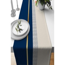 Happy Trend Home Lacivert Premium Tay Tüyü Dokuma Leke Tutmaz Kumaş Masa Örtüsü Runner 40X140CM RNR489