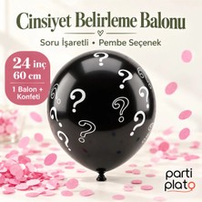 Globo Pembe Konfetili Cinsiyet Belirleme Balonu 24 Inç 60 cm Soru Işaretli Baby Shower