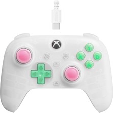 Happy Trend Ultimate Mini Wired Controller For Xbox With Rgb Lighting Fire Ring, Hall Effect Joysticks And Triggers, For Xbox Series X|s, Xbox One, Windows 10/11 - Officially Licensed (Translucent White)