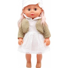 Happy Trend 35,5 cm Sesli Ayakta Duran Bebek Oyuncak, 3 Asorti Kıyafetli Bebek, Konuşan/sesli Oyuncak Bebek, Çocuklar Için Evcilik ve Rol Yapma Oyuncağı LD68016A (Beyaz)