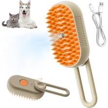 Happy Trend Için Kedi Buharlı Fırça, 2024 Buharlı Kedi Fırçası, Temizleme Masajı Için Buharlı Kedi Fırçası, Kediler Köpekler Için Buharlı Pet Buhar Fırçası, Kedi Bakım Fırçası Pet Fırça (Krem)