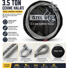 Happy Trend Ton Çelik Çekme Halatı, Ağır Hizmet Oto Kurtarma Halatı, Yüksek Mukavemetli Çelik Halat, Galvaniz Kaplama Paslanmaz Yapı, Güçlü Şakıllı Bağlantı, Off-Road ve Zorlu Arazi Kullanımı, Güvenli ve Daya