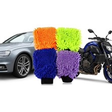 Happy Trend Motosiklet Yıkama Eldiveni - Çizmez Detaylı Temizlik Aparatı - Karışık Renkli