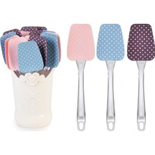 Happy Trend Saplı Puantiyeli Silikon Spatula Asorti 1 Adet