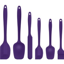 Happy Trend Margo Isıya Dayanıklı Yanmaz Yapışmaz Silikon Spatula Seti 6 Parça Mor