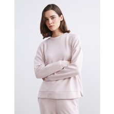 LC Waikiki Lcw Vision Lila Modal Karışımlı Oversize Kadın Sweatshirt