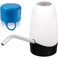 Happy Trend USB Şarjlı Otomatik Su Pompası | 5 Galon Damacana Uyumlu | Taşınabilir Elektrikli Su Dispenseri | Içme Suyu Otomatik Pompa- Kapak Hediyeli (Beyaz)