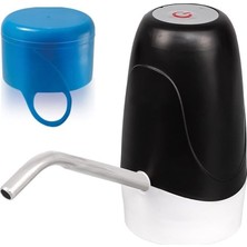 Happy Trend USB Şarjlı Otomatik Su Pompası | 5 Galon Damacana Uyumlu | Taşınabilir Elektrikli Su Dispenseri | Içme Suyu Otomatik Pompa- Kapak Hediyeli (Siyah)