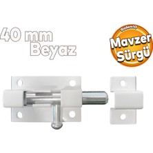 Happy Trend Kapı Sürgüsü Küçük Metal Beyaz Mavzer Sürgü Sürgülü Kilit 25X40 mm Kapı Pencere Emniyet Kilidi