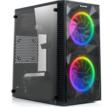 Str Store Magic Mikro Atx 2 Rainbow Fanlı Mesh Panel Akrilik Gaming Oyuncu Bilgisayar Kasası (0, Watt)