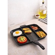 Happy Trend Bölmeli Granit Tava 38X32CM Boyutunda Yanmaz Yapışmaz Tek Seferde 5 Çeşit Pişirme Kolaylığı Ile