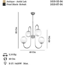 Mabelme Store Prime Ternova 4 Lu Kobalt Avıze 4XE27