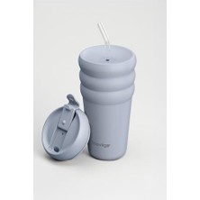 Mabelme Store Prime 3 Bubble Two-Cap Straw Tumbler Çelik Termos 600 ml Zen Blue ST-246