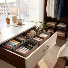 Mabelme Store Prime 4 Adet Tek Boy Katlanabilir Çekmece Organizer Seti | Dolap Içi Saklama Kutusu | Iç Giyim, Çorap ve Aksesuar Düzenleyici | Telli Dik Duruş Sağlay