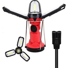 Royaleks Polizei P-8801 Şarjlı Katlanabilir 3xcob Led+ 3W LED Çok Fonksiyonlu Kamp Feneri