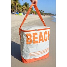 Happy Trend Plaj Çantası, Beach Yazılı Plaj Çantası, Termal Çanta, Soğuk Tutucu Termos