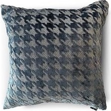 Mabelme Store Prime Yastık Kılıfı, Kazayağı Deseni, Polyester Karışımı, 50 x 50 Cm, Mavi Desenli,